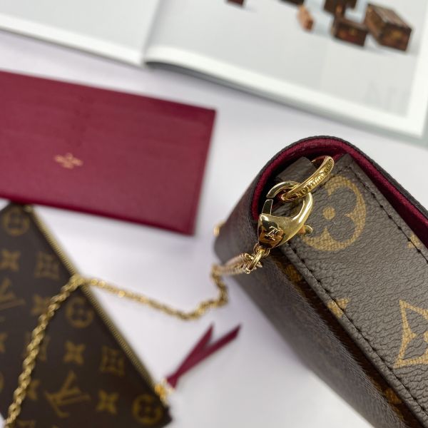 【12期0利率】【現金價】LV Pochette Félicie三合一肩背鍊包 新款絨布 