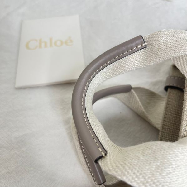 【12期0利率】CHLOE WOODY TOTE 迷你 灰紫色【99新】 