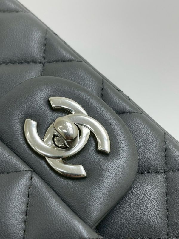 【95成新】CHANEL 方胖 晶片款深灰 