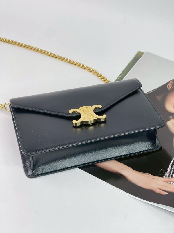 【95成新】CELINE MARGO 亮澤牛皮革WOC 