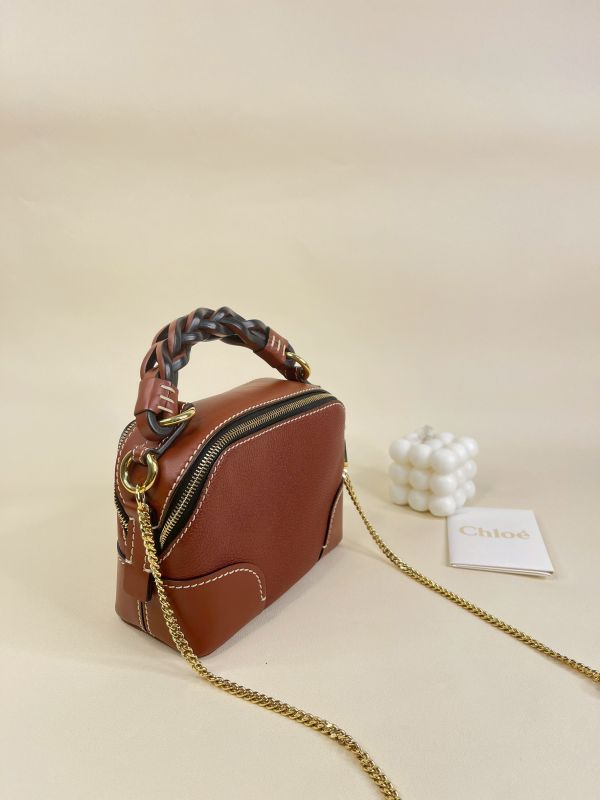 【分期0利率】CHLOE MINI DARIA 手工編織提把金屬鍊手提兩用包【9成新】 