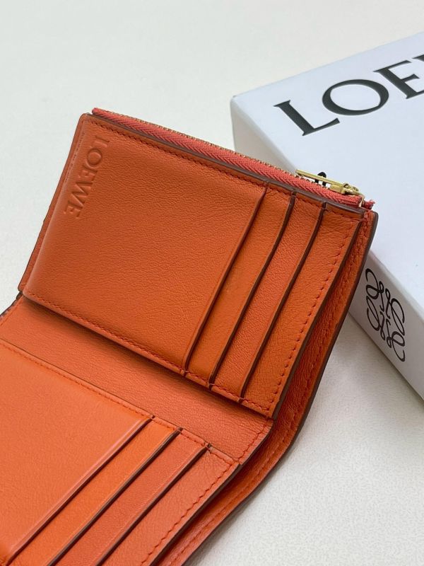 【9成新】LOEWE 粒面小牛皮小號豎款皮夾 