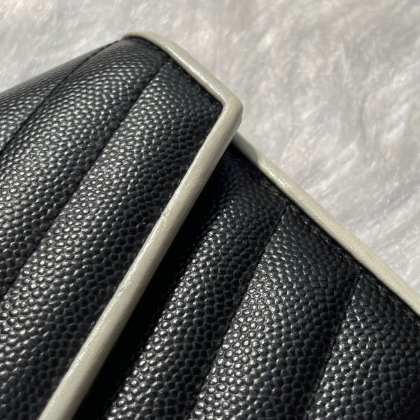 【12期0利率】YSL  MONOGRAM 魚子醬信封長夾【9成新】 