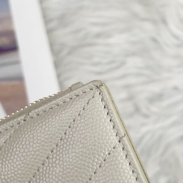 【12期0利率】YSL MONOGRAM粒面壓紋皮革兩摺錢包 【9成新】 