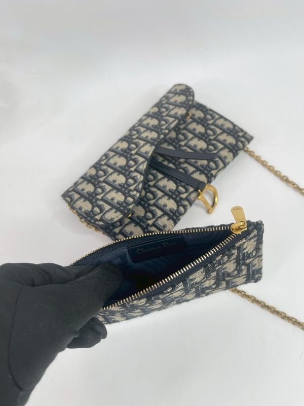 【9成新】DIOR Saddle 長型鏈帶銀包 