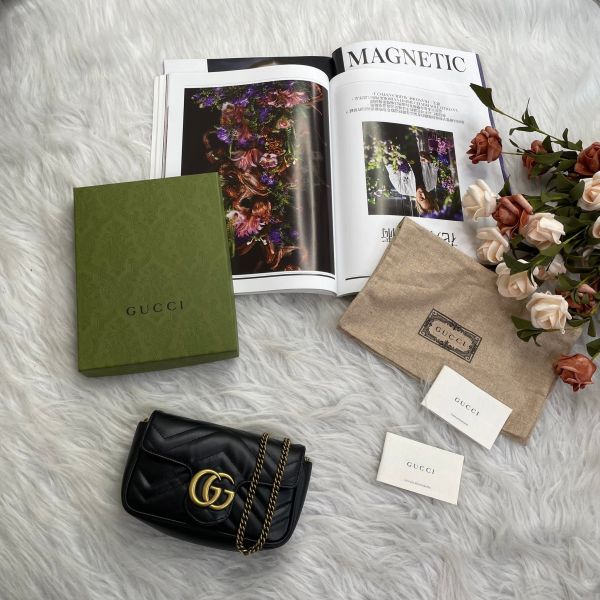 【12期0利率】GUCCI GG MARMONT迷你翻蓋單肩包【9成新】 