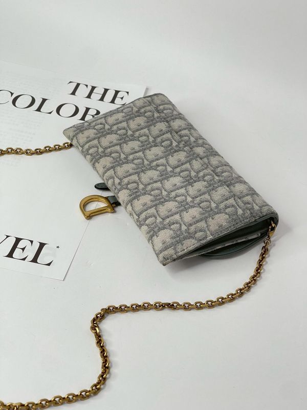 【9成新】DIOR Saddle 長型鏈帶銀包 