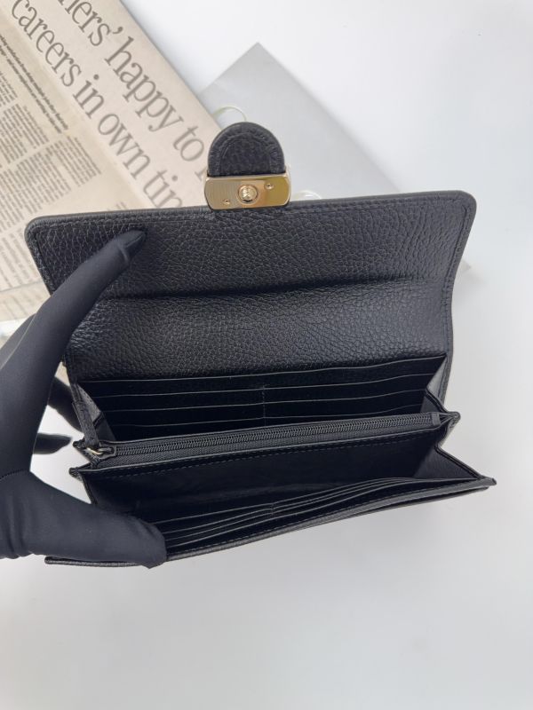 【99成新】GUCCI 雙G LOGO牛皮扣式長夾 