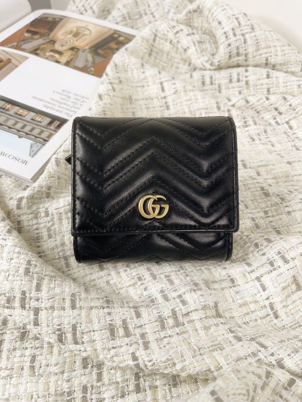 【分期0利率】GUCCI GG Marmont 三折零錢短夾 【9成新】 