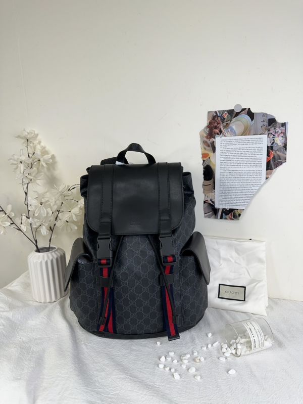 【12期0利率】GUCCI GG印花帆布後背包【9成新】 