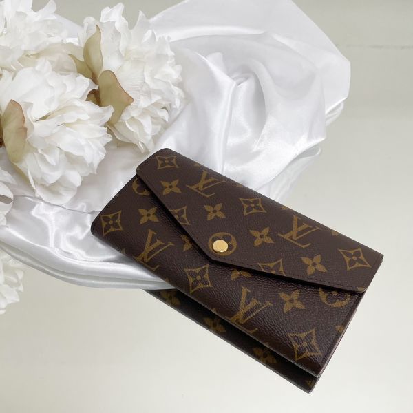 【12期0利率】【全新品】LV SARAH經典MONOGRA信封長夾芭蕾粉【現金價 】 M62235