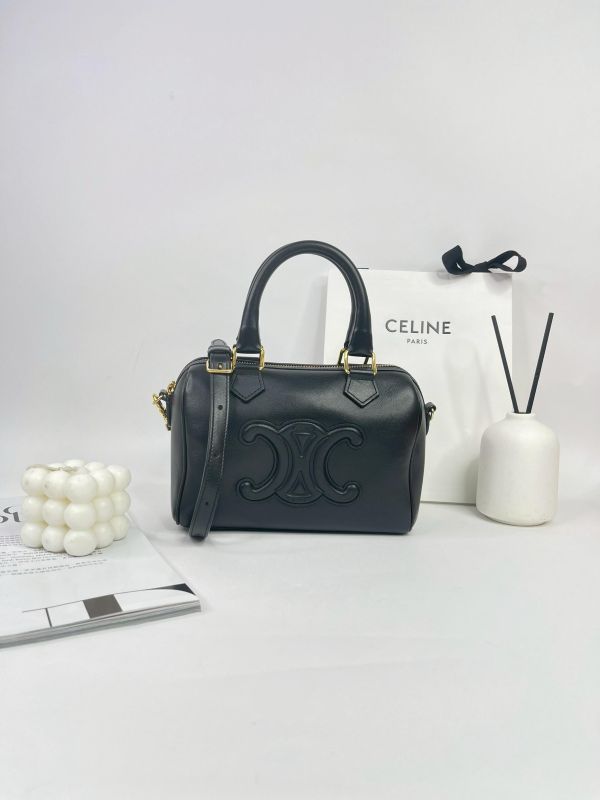 【9成新】CELINE 光滑牛皮革小號波士頓包 