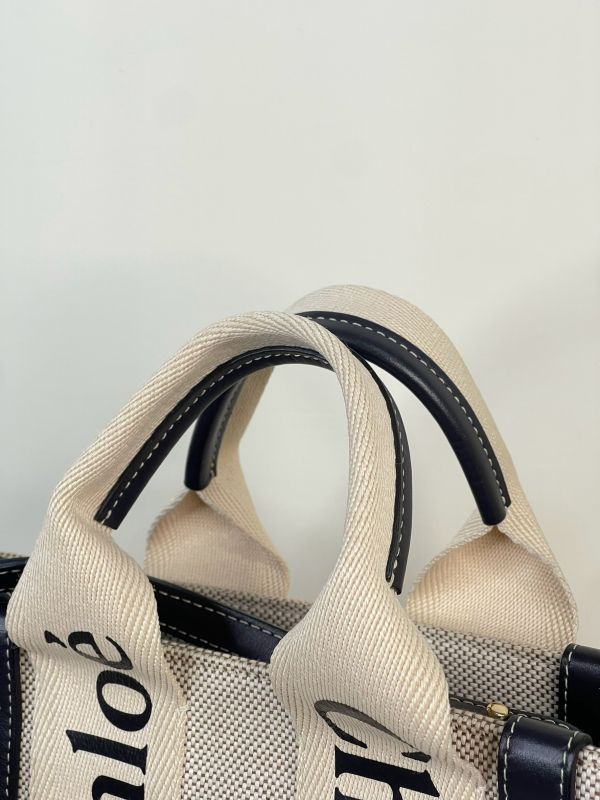 【分期0利率】Chloé 背帶款小號 Woody Tote Bag 深藍色【9成新】 