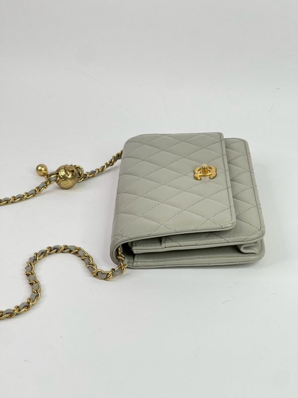 【9成新】CHANEL 羊皮金球WOC 