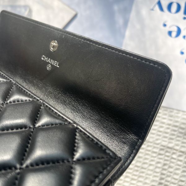 【12期0利率】CHANEL BOY羊皮信封扣式長夾【9成新】 