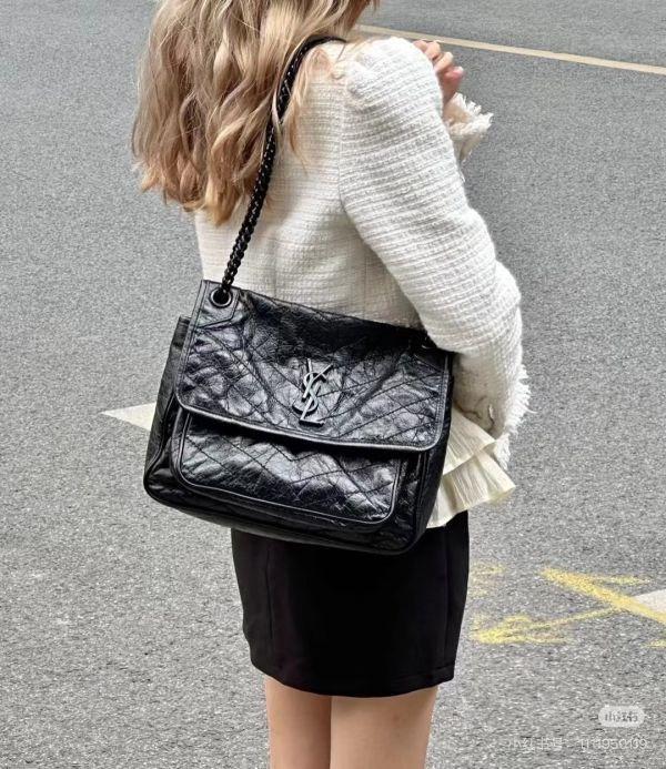 【95成新】YSL NIKI 中號 SO BLCAK D扣款 