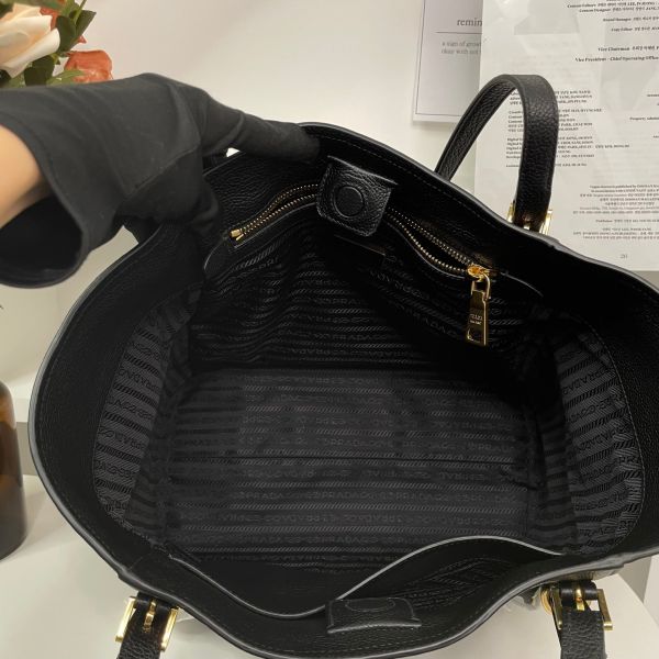 【全新閒置品】【12期0利率】PRADA 防刮牛皮磁扣托特包 