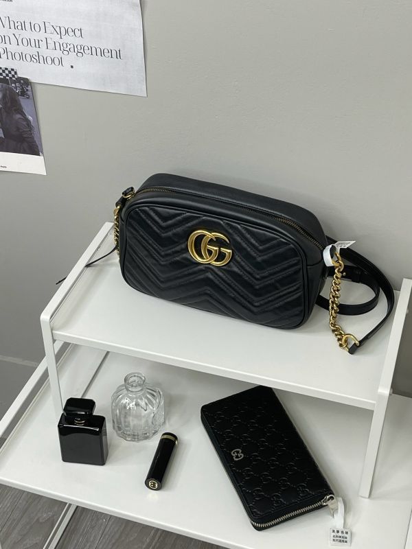 【分期0利率】GUCCI Marmont 相機包黑金【9成新】 