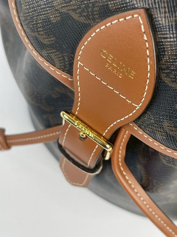 【9成新】CELINE Triomphe帆布及小牛皮迷你型FOLCO背包 