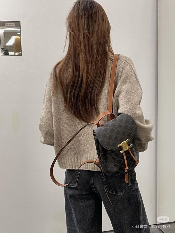 【99成新】CELINE BONNIE標誌印花背包 