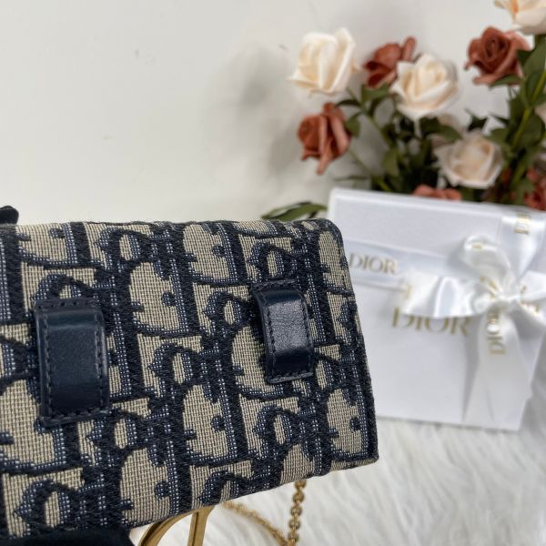 【12期0利率】DIOR 老花鍊帶零錢包【9成新】 