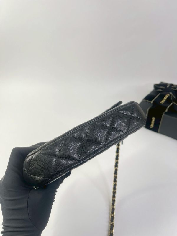 【95成新】CHANEL荔枝牛皮二合一WOC手機包 