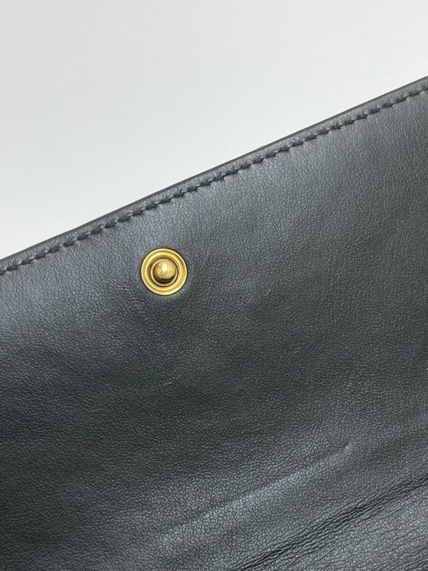 【9成新】GUCCI 馬夢牛皮扣式長夾 