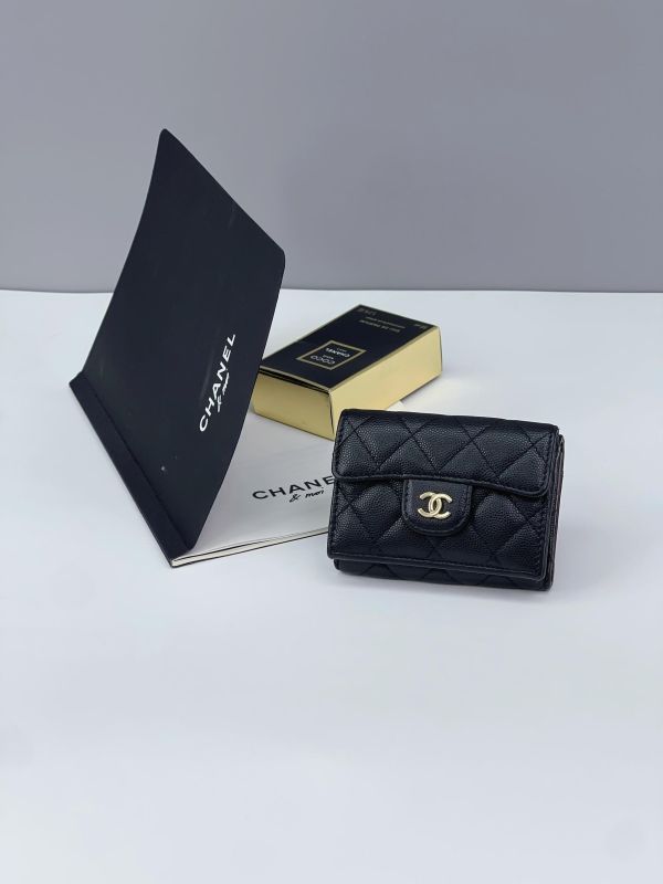 【85成新】CHANEL  COCO迷你雙層三折短夾 