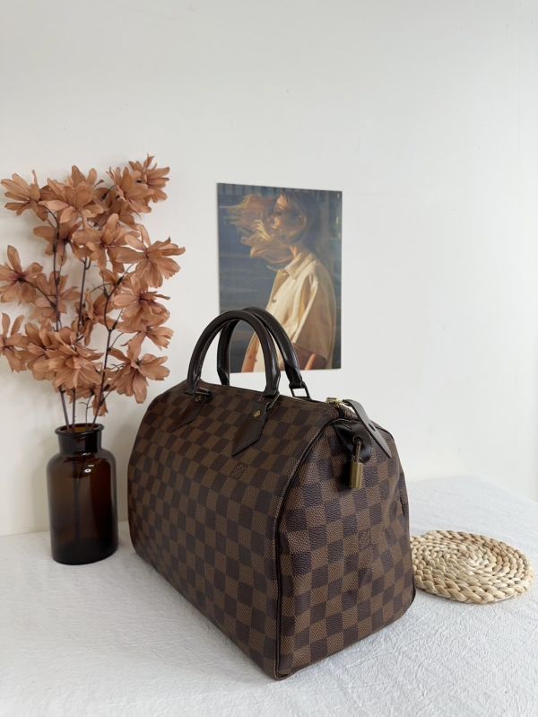 【12期0利率】LV SPEEDY 30  棋盤格無背帶款【9成新】 