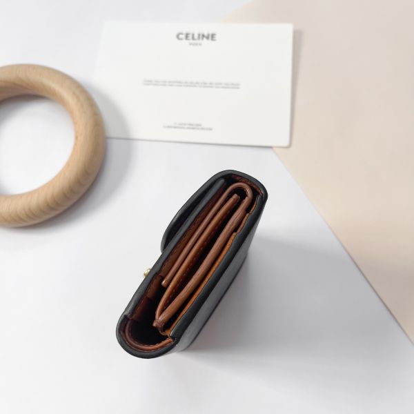 【12期0利率】CELINE凱旋門三摺短夾【9成新】 