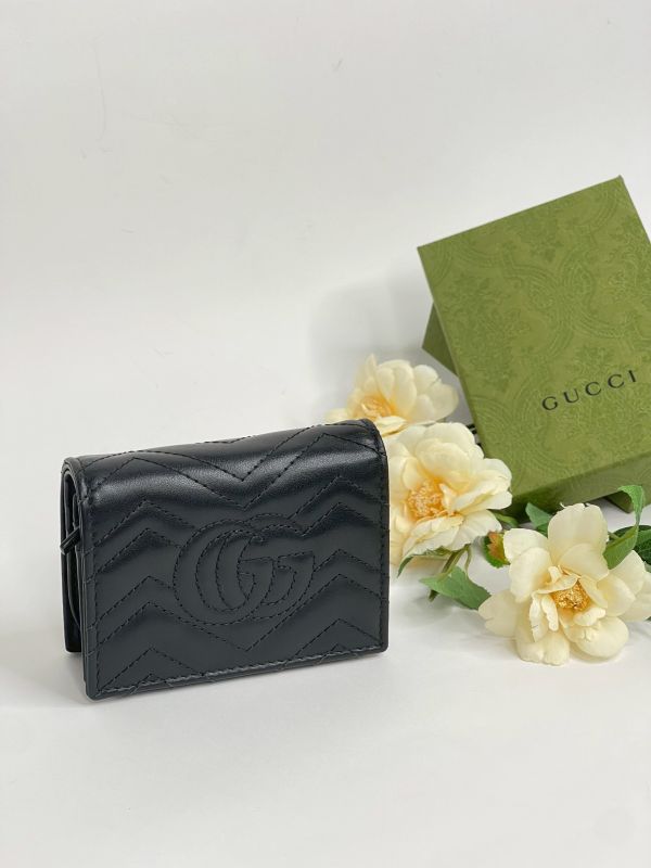 【分期0利率】GUCCI Marmont 愛心兩摺拉鍊零錢袋短夾【99成新】 