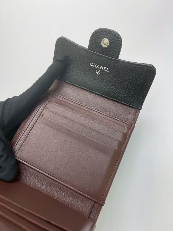 【99成新】CHANEL COCO 背面拉鍊三折短夾 