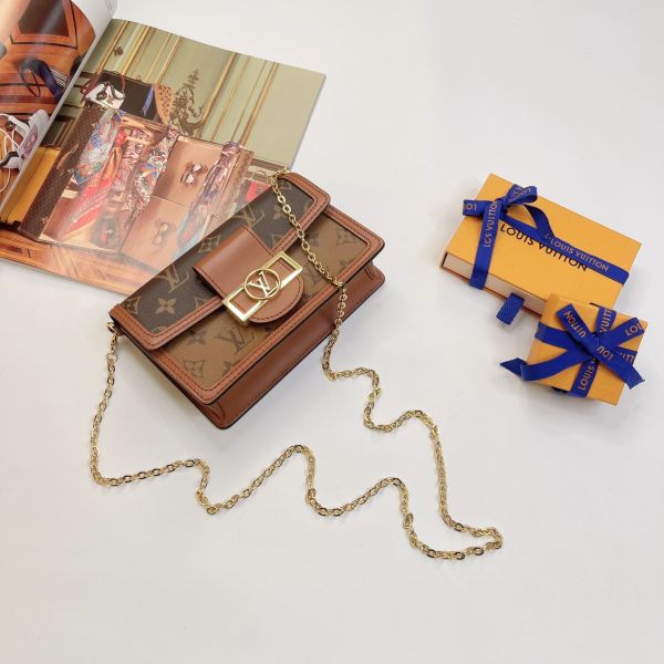 【12期0利率】LV Dauphine 鏈帶錢包【23年8月台灣購證】【95成新】 