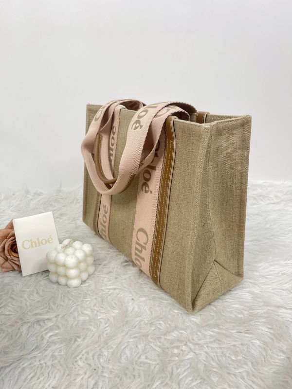 【分期0利率】Chloé 中號Woody Tote Bag 刺繡款【95成新】 