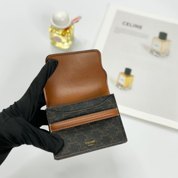 【12期0利率】CELINE 凱旋門翻蓋雙層卡包【9成新】 