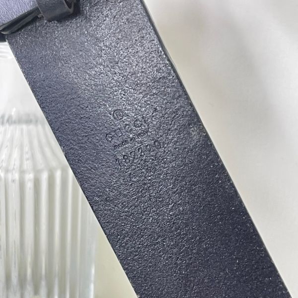 【12期0利率】GUCCI GUCCISIMA GG壓紋皮帶 95CM【9成新】 