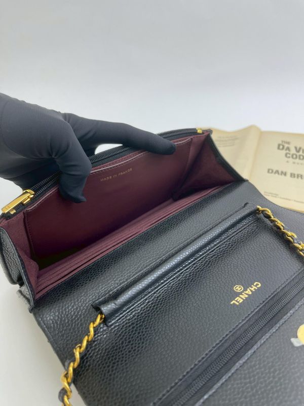【99成新】CHANEL  WOC魚子醬金扣 