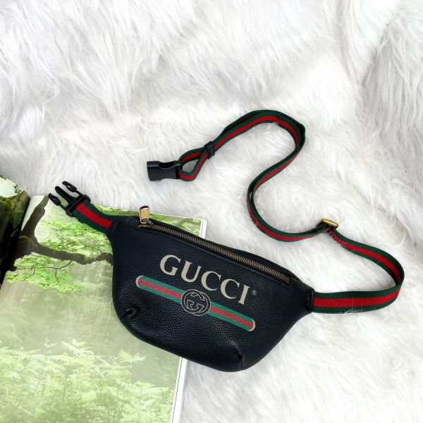 【98 成新】GUCCI小號印刷腰包 