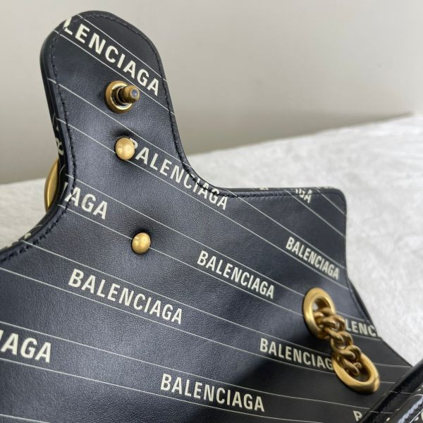 【分期0利率】GUCCI Marmont 巴黎世家聯名款26CM 肩背包【未使用閒置品】 