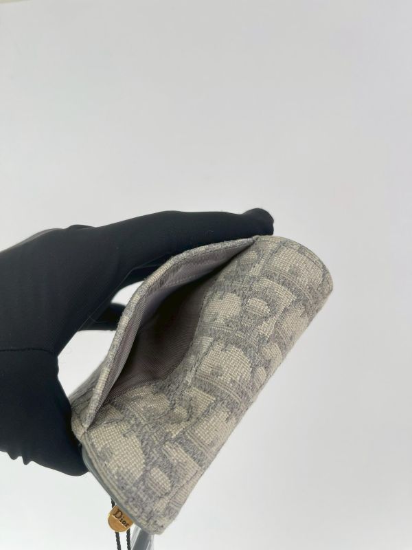 【9成新】DIOR SADDLE LOTUS 老花三折短夾 