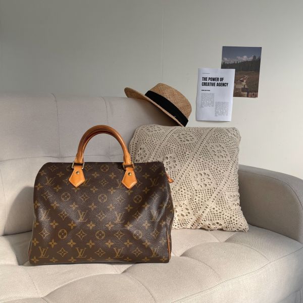 【12 期0利率】LV SPEEDY 30 經典Monogram手提波士頓包【9成新】 