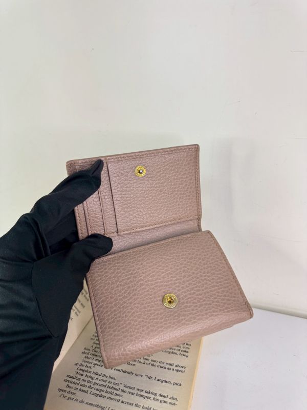 【分期0利率】GUCCI GG MARMONT荔枝皮雙層零錢袋三折短夾【9成新】 