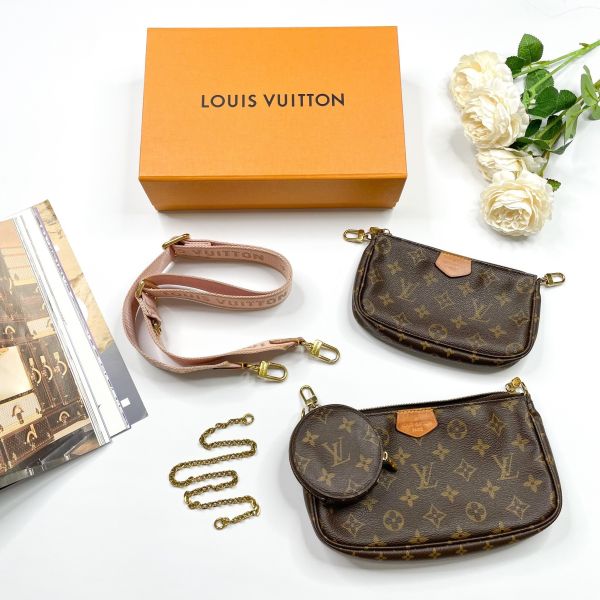 【12期0利率】LV 五合一麻將包 粉色【88成新】 