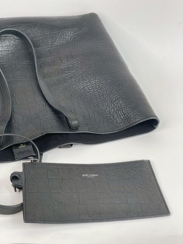 【分期0利率】YSL 鱷魚壓紋托特子母包【9成新】 
