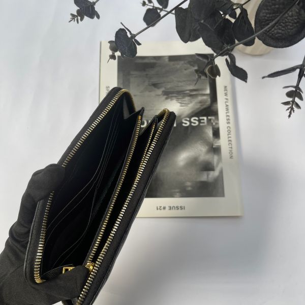 【12期0利率】 YSL魚子醬拉鍊長夾【9成新】 