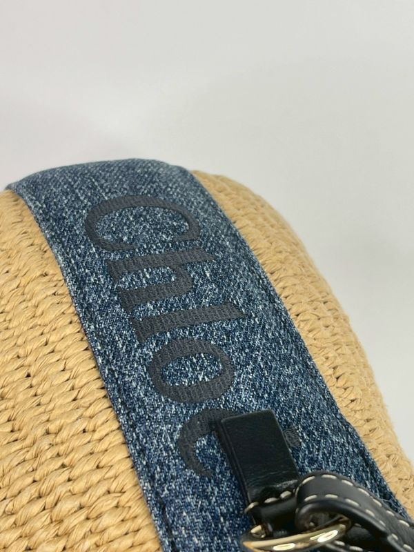 【9成新】Chloe 草編束口圓筒包 