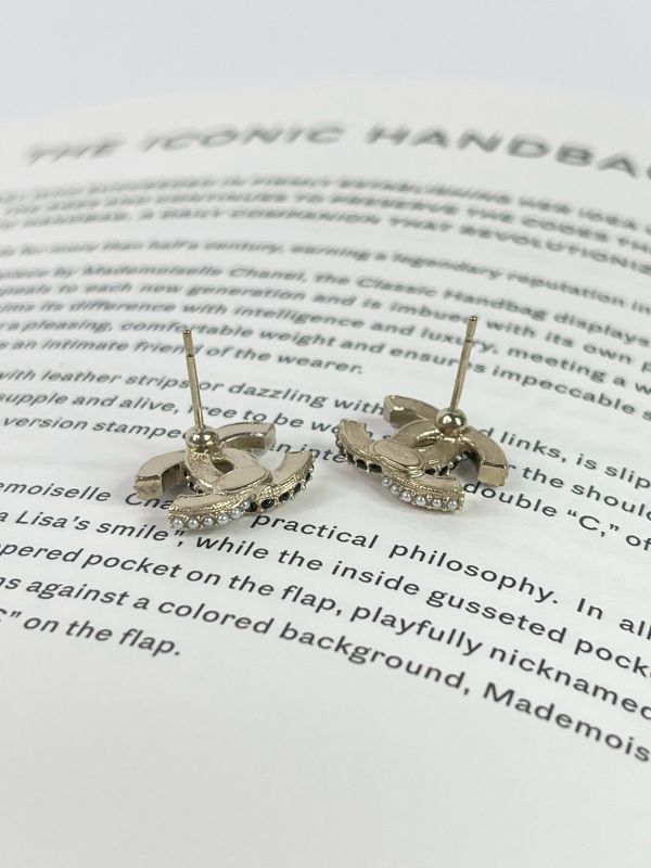 【分期0利率】CHANEL 拚色閃石珍珠耳環【全新品】 