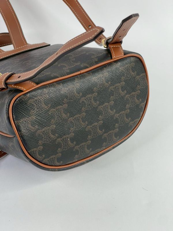 【9成新】CELINE Triomphe帆布及小牛皮迷你型FOLCO背包 