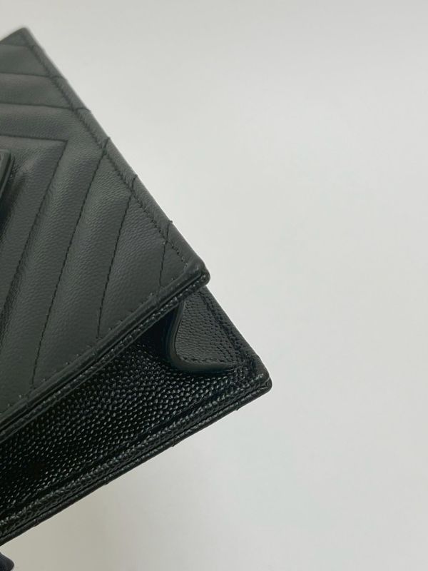 【9成新】YSL WOC 魚子醬鍊包黑金 19.5CM 