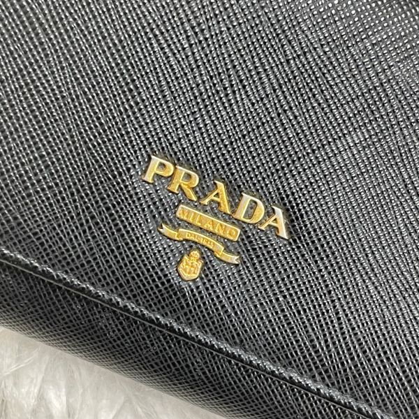 【12期0利率】PRADA 浮雕LOGO防刮牛皮長夾【85成新】 